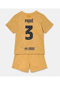 Barcelona Gerard Pique #3 Babytruitje Uit tenue Kind 2022-23 Korte Mouw (+ Korte broeken)